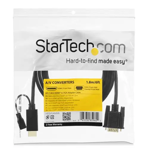 Cable de 1,8m Conversor Activo HDMI a VGA - Adaptador 1920x1200 1080p - Imagen 5