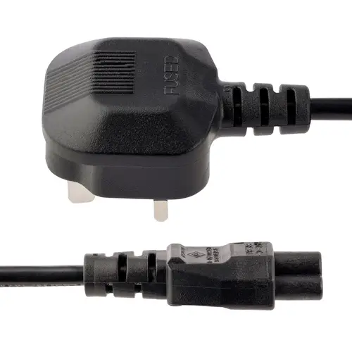 Cable de 1m de Alimentación para Portátiles, Enchufe BS1363 a C5, 2,5A 250V, 18AWG, Cable para Cargador, Cable Hoja de Trébol Mickey Mouse, Adaptador para Reino Unido, UL - Imagen 3
