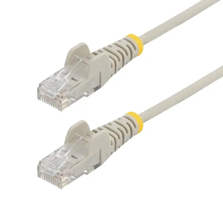 Cable de Red Ethernet CAT6 Delgado sin Enganches Gris de 10m - Cable RJ45 Snagless Slim de 28AWG - Alambre de Cobre Puro - PoE 100W - con Alivios de Tensión - LSZH - Probado con Fluke