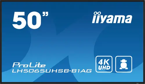 LH5065UHSB-B1AG pantalla de señalización Pantalla plana para señalización digital 125,7 cm (49.5") LCD Wifi 800 cd / m² 4K Ultra HD Negro Procesador incorporado Android 11 24/7 - Imagen 1