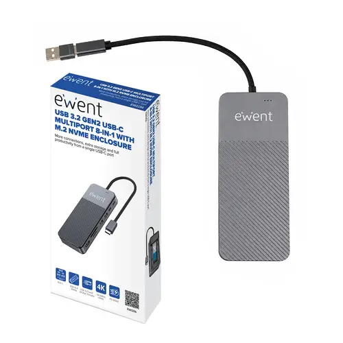 EW1156 base para portátil y replicador de puertos Alámbrico USB 3.2 Gen 1 (3.1 Gen 1) Type-C Aluminio - Imagen 2