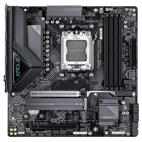 B850M EAGLE WIFI6E Placa Base - Procesadores AMD Ryzen Serie 9000, VRM digital de 8+2+2 fases, hasta 8200MHz DDR5 (OC), 1xPCIe 5.0 + 1xPCIe 4.0 M.2, Wi-Fi 6E, LAN 2.5GbE, USB 3.2 Gen 2 - Imagen 2