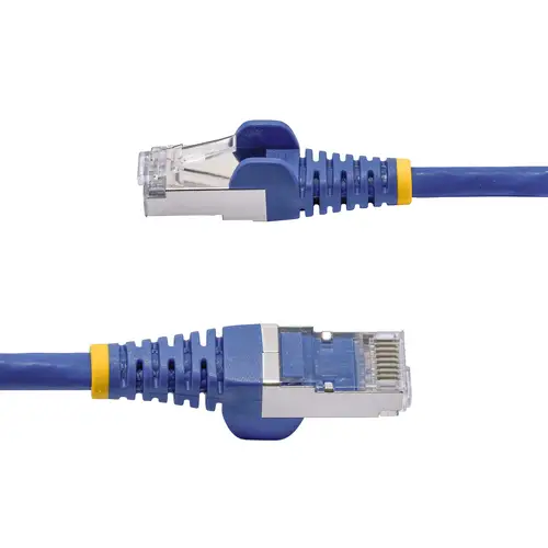 Cable de Red Ethernet CAT8 Azul 50cm - Snagless - sin Pestillo - 25G/40G - 2000MHz - PoE++ de 100W - 26AWG - S/FTP - Alivios de Tensión - Alambre de Cobre Puro - LSZH - Probado con Fluke - Imagen 3
