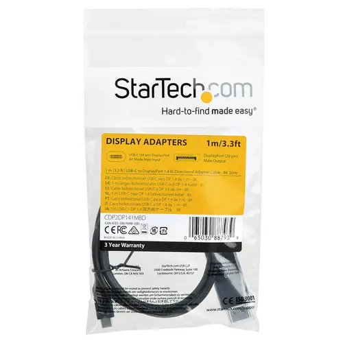 Cable de 1m USB-C a DisplayPort 1.4 - Convertidor Bidireccional Adaptador de Vídeo USB Tipo C - HBR3/HDR/DSC - Cable Conversor para Monitor DP 8K 60Hz - Thunderbolt 3 - Imagen 5