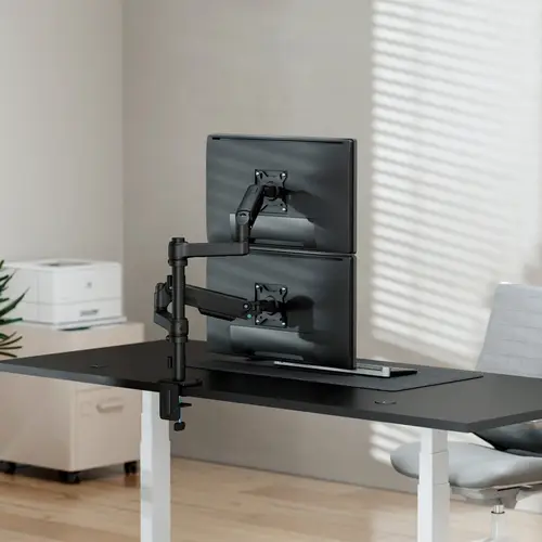 Soporte de Mesa Eco Contrapeso Giratorio e Inclinable Para Monitor/TV 9kg (3 Pivotes, 2 Brazos) de 17-32", Negro - Imagen 4