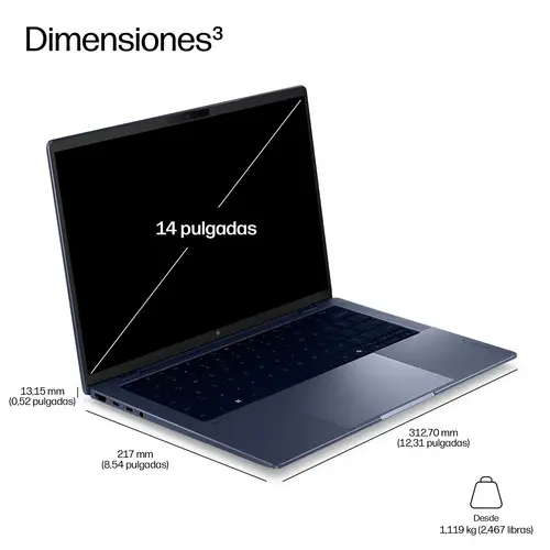 EliteBook X G2a 14 inch Notebook Next Gen AI PC Wolf Pro Security Edition Copilot+ PC AMD Ryzen AI 7 PRO Portátil 35,6 cm (14") WUXGA 32 GB LPDDR5x-SDRAM 1 TB SSD Wi-Fi 7 (802.11be) Windows 11 Pro Azul - Imagen 3