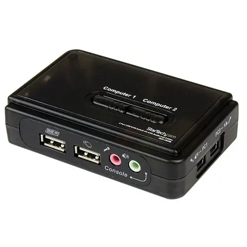 Juego de Conmutador KVM de 2 puertos con todo incluido - USB - Audio y Vídeo VGA - Imagen 1