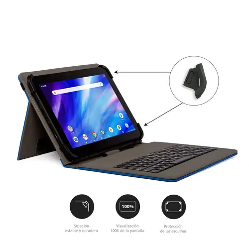 FUNDA TECLADO USB DE 9,7" A 10.5" AZUL - Imagen 2