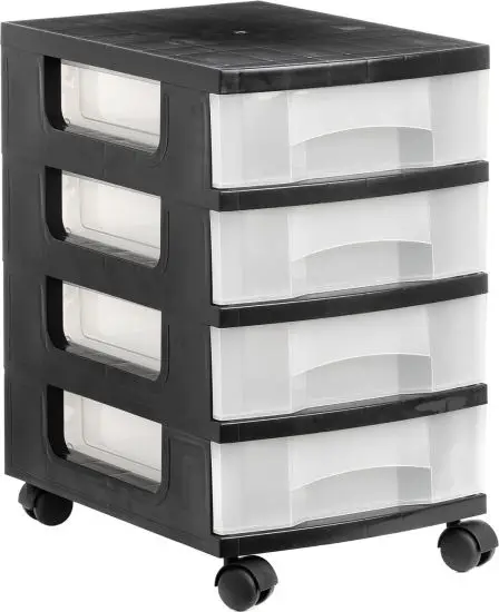 1104R CS TL cajonera para oficina Negro Plástico