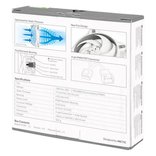 BioniX P140 Carcasa del ordenador Ventilador 14 cm Gris, Blanco - Imagen 7