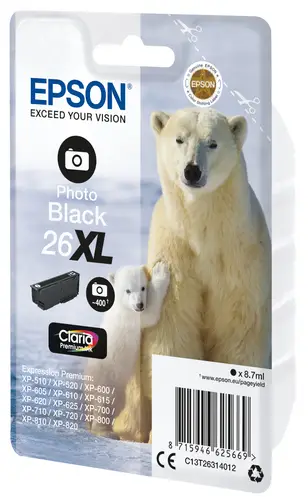 Polar bear Cartucho 26XL negro foto (etiqueta RF) - Imagen 2