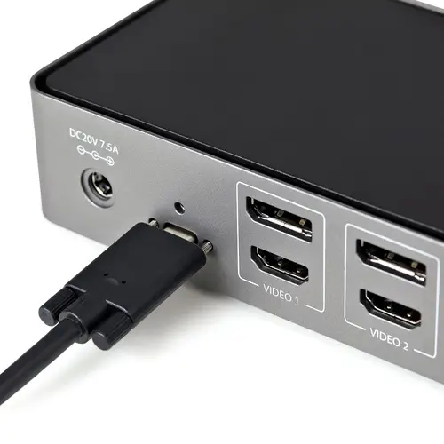 Docking Station USB-C y USB-A 10Gb - Replicador de Puertos Híbrido Universal para 3 Monitores DisplayPort y HDMI 4K de 60Hz - PD 85W - Hub Ladrón USB de 6 Puertos - Audio - Red Gigabit - Imagen 5