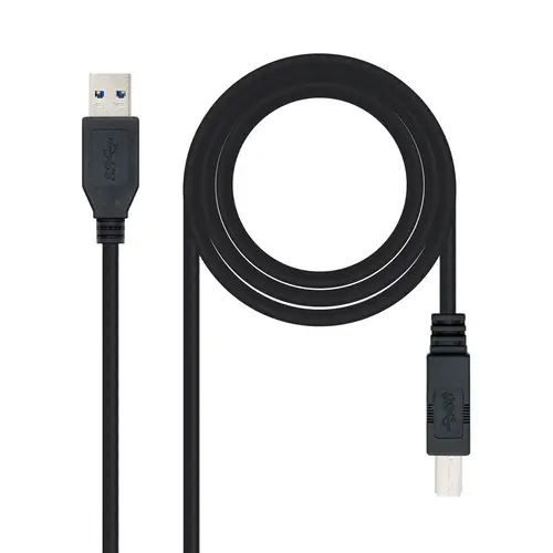 10.01.0802-BK cable USB USB 3.2 Gen 1 (3.1 Gen 1) 2 m USB A USB B Negro - Imagen 1