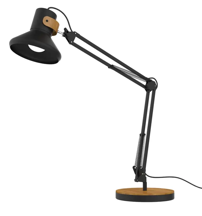 Baya Bamboo lámpara de mesa E27 12,6 W LED Bamboo, Negro