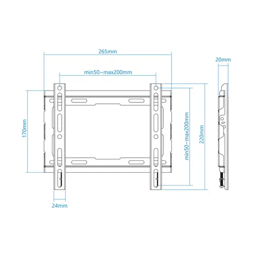 LP1043F-B soporte para TV 109,2 cm (43") Negro - Imagen 3