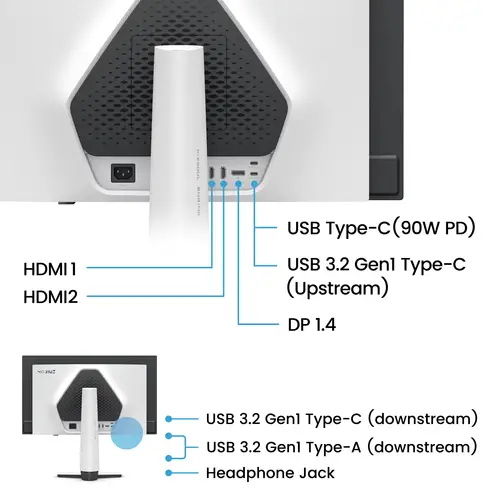 EX271UZ pantalla para PC 67,3 cm (26.5") 3840 x 2160 Pixeles 4K Ultra HD OLED Negro, Blanco - Imagen 5