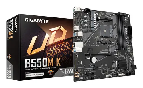 B550M K Placa base - Procesadores AMD Ryzen 5000, hasta 4733 MHz DDR4, 1xPCIe 4.0 + 1xPCIe 3.0 M.2, LAN 1GbE, USB 3.2 Gen 1 - Imagen 1