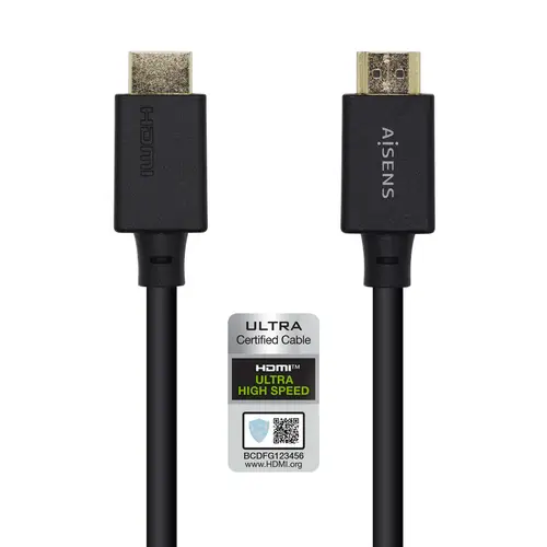 Cable HDMI V2.1 Ultra Alta Velocidad / HEC Certificado 8k@60Hz 48Gbps, A/M-A/M, Negro, 2.0m - Imagen 2