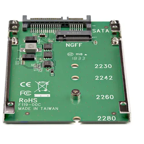 Adaptador de SSD SATA M.2 a SATA de 2.5" - Conversor de M.2 NGFF a SATA - de 7mm - Bracket de Marco Abierto - Adaptador para Disco Duro M.2 - No es Compatible con NVMe - Imagen 2