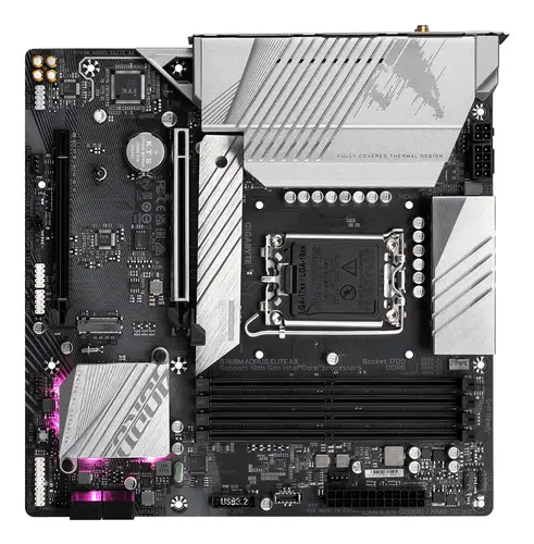 B760M AORUS ELITE AX Placa Base - Compatible con procesadores Intel Core de 14ª generación, VRM digital de 12*+1+1 fases, hasta 7800MHz DDR5 (OC), 2x PCIe 4.0 M.2, Wi-Fi 6E, 2.5GbE LAN, USB 3.2 Gen 2 - Imagen 5