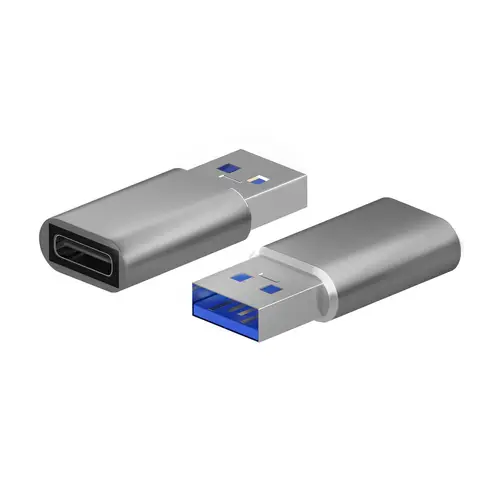 Mini Adaptador USB 3.2 Gen2 / USB 2.0 3A, Tipo USB-C/H-A/M, Gris - Imagen 2
