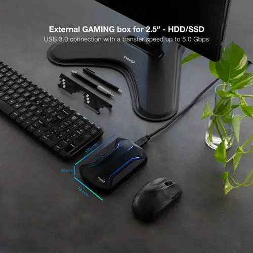 TQE-2599RGB caja para disco duro externo Carcasa de disco duro/SSD Negro 2.5" - Imagen 4