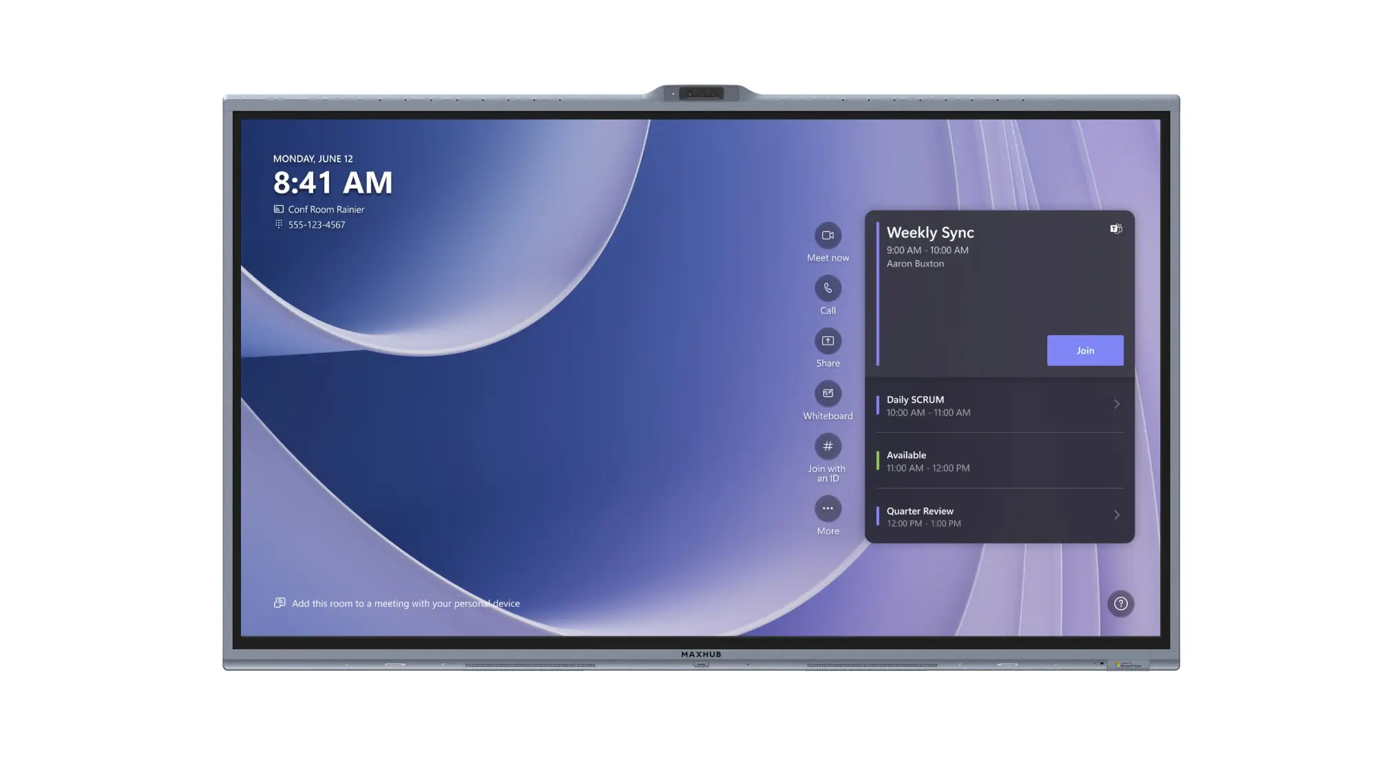V655T pantalla para sala de reuniones 165,1 cm (65") 3840 x 2160 ..