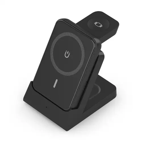 AISENS Cargador Inalambrico USB C 4 en 1 De 15W Para Movil  Apple Watch  Auriculares Con Estuche De Carga  Negro - Imagen 1