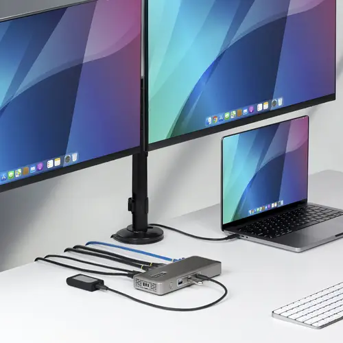 Docking Station USB4 USB-C Universal sin Controladores de 2 Monitores para macOS/Windows - con Carga de 100W para Portátiles y Red Ethernet de 2,5GbE - Imagen 2