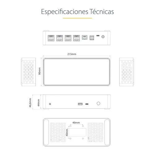 Mini Docking Station USB-C - Replicador de Puertos para 4 Monitores DisplayPort y HDMI 4K 60Hz - con PD de 100W - Hub Ladrón USB con 3x USB-A y 1x USBC, Red Ethernet, Audio - Imagen 15