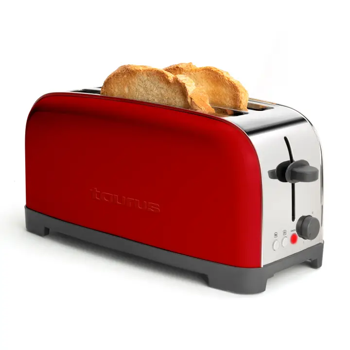 Vintage Red 6 2 rebanada(s) 1400 W Rojo, Acero inoxidable