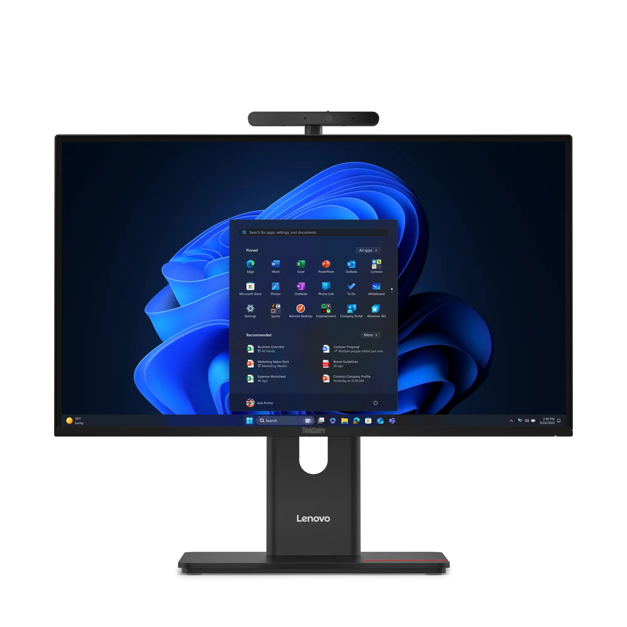 ThinkCentre M90a Gen 6 Intel Core Ultra 5 235 60,5 cm (23.8") 1920 x 1080 Pixeles PC todo en uno 16 GB DDR5-SDRAM 512 GB SSD Windows 11 Pro Wi-Fi 6E (802.11ax) Negro