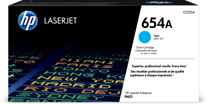 Cartucho de tóner original LaserJet 654A cian