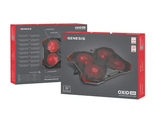 Oxid 260 almohadilla fría 43,9 cm (17.3") 1010 RPM Negro, Rojo - Imagen 13