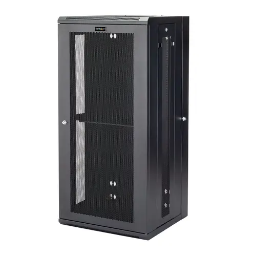 Armario Rack de Pared para Servidores 26U 19" 4 Columnas y Estante 1U - Rack de Servidores de Montaje en Pared con Bisagra - Rack Ventilado para Equipo de Red - Imagen 1