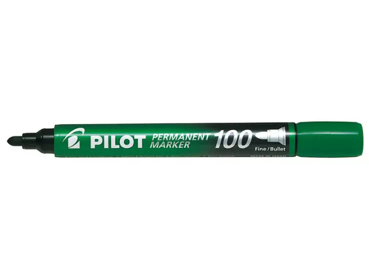 Marcador permanente punta cónica verde SCA-100-G