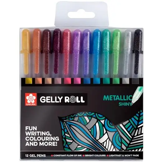 TALENS SAKURA COLECCIÓN EXCLUSIVA ESTUCHE DE 12 BOLÍGRAFOS GELLY ROLL METALLIC COLORES SURTIDOS