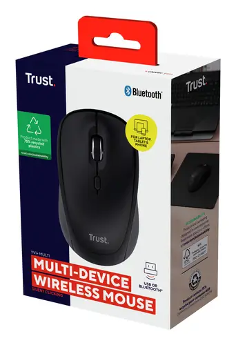 Yvi+ ratón Universal Ambidextro RF Wireless + Bluetooth Óptico 1600 DPI - Imagen 5