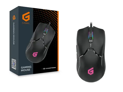 DJEBBEL05B ratón Juego mano derecha USB tipo A Óptico 7200 DPI - Imagen 2