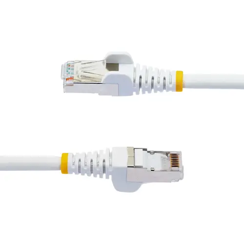 Cable de 1m de Red Ethernet CAT6a - Blanco - Low Smoke Zero Halogen (LSZH) - 10GbE - 500MHz - PoE++ de 100W - Snagless sin Pestillo - RJ-45 - Cable de Red S/FTP - Imagen 3