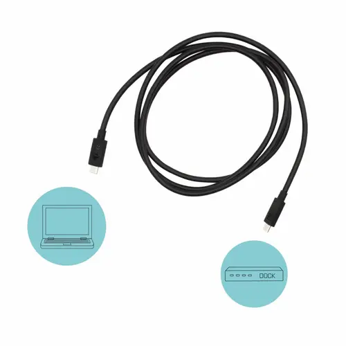 Thunderbolt 3  Class Cable, 40 Gbps, 100W Power Delivery, USB-C Compatible, 150cm - Imagen 3