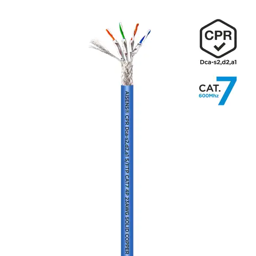 Cable de Red RJ45 LSZH CPR Dca CAT.7 600 MHZ S/FTP AWG23, Azul, 305 m - Imagen 2