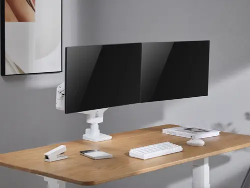 Soporte de escritorio para monitor doble de 17«-35», blanco - Imagen 8