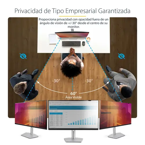 Filtro de Privacidad Dorado de 23.8in para Monitor de 16:9 - Filtro Reversible - Filtro de Pantalla Brillante Removible para Ordenador - Protector de Pantalla - +/- 30 Deg. - Imagen 8