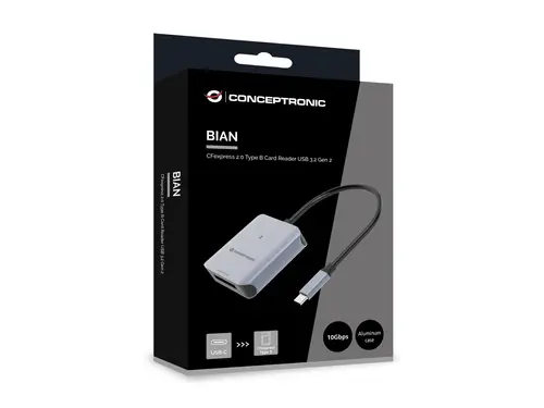 BIAN08G lector de tarjeta USB 3.2 Gen 2 Type-C Gris - Imagen 5