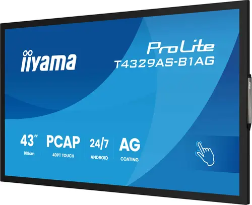 T4329AS-B1AG pantalla de señalización Panel plano interactivo 108 cm (42.5") LED Wifi 500 cd / m² 4K Ultra HD Negro Pantalla táctil Procesador incorporado Android 24/7 - Imagen 9