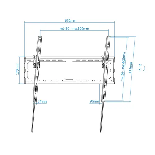 LP1081T-B soporte para TV 2,03 m (80") Negro - Imagen 3