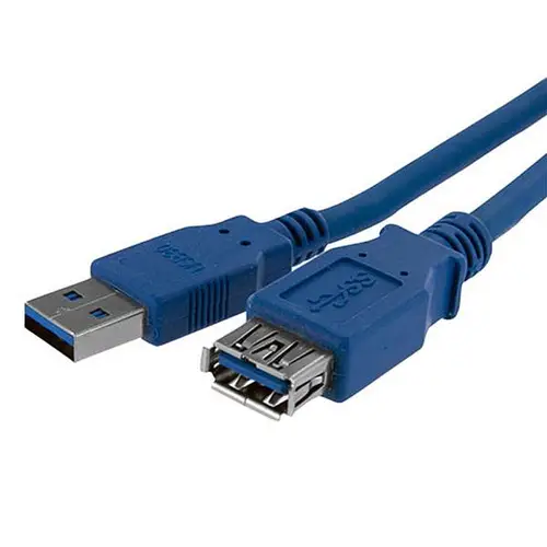 Cable 1m Extensión Alargador USB 3.0 SuperSpeed - Macho a Hembra USB A - Extensor - Azul - Imagen 1