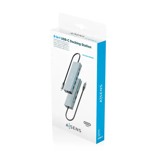 USB-C Dock 9 en 1, USB-C A 1xHDMI, 1xDisplayPort, 1xRJ45, 4xUSB-A 5G, 1xUSB-C 5G, 1xUSB-C PD100W, Gris, 20cm - Imagen 7
