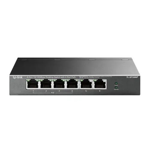 TL-SF1006P switch No administrado Fast Ethernet (10/100) Energía sobre Ethernet (PoE) Negro - Imagen 1
